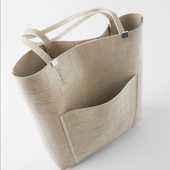 Zara Handbags - Zara Animal Print Tote Bag with Chain NWT